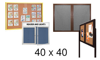 40x40 Outdoor Bulletin Boards and Indoor Cork Boards