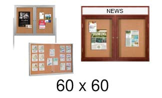 60x60 Outdoor Bulletin Boards and Indoor Cork Boards