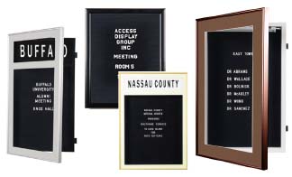 Designer Metal Enclosed Letter Boards | Swing Open Letter Sign Displays