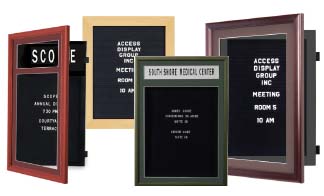 Designer Swingframe Wood Enclosed Letterboards | Sign Letter Displays