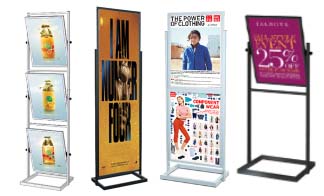 1 Tier 22x69 Sign Stand  Large Poster Holder with Rectangular Base –  PosterDisplays4Sale