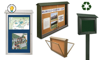Eco-Friendly 20x20 Outdoor Cork Board Message Center w Header