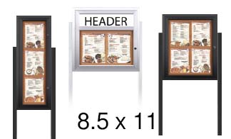 Restaurant Menu Cases and Menu Frames with Legs for 8 1/2