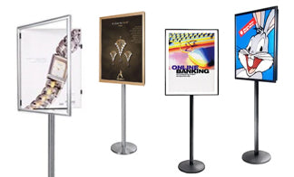 Swing Open Enclosed Poster Displays | Freestanding Signage | Metal & Wood Frames