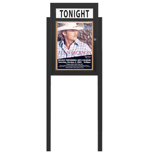 Free Standing 36x48 Outdoor Bulletin Board Enclosed + Header + 2 Posts ...