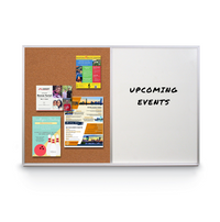 Value Line Magnetic Combo Board 36x36 Metal Framed Cork Bulletin Marker Board (Open Face with Silver Trim)