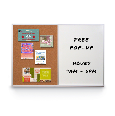 Value Line Magnetic Combo Board 60x12 Metal Framed Cork Bulletin Marker Board (Open Face with Silver Trim)