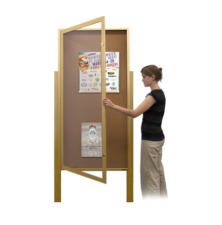 24x96 Extra Large Outdoor Enclosed Bulletin Board w Posts Ships Free ...