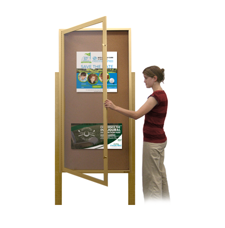 48x84 Extra Large Outdoor Enclosed Bulletin Board w Posts Ships Free ...