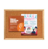 12 x 48 Wood Framed Cork Bulletin Board (with Decorative Frame Style)