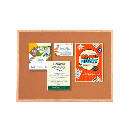Product Name: Value Line 12x60 Wood Framed Cork Bulletin Board | Open Face with Hardwood Trim