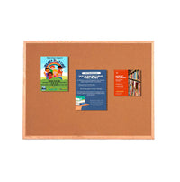 Value Line 24x36 Wood Framed Cork Bulletin Board | Wall Mount 1-Inch Hardwood Trim in Three Finishes
