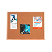 Value Line 24x60 Wood Framed Cork Bulletin Board | Open Face with Hardwood Trim - 3 Finishes