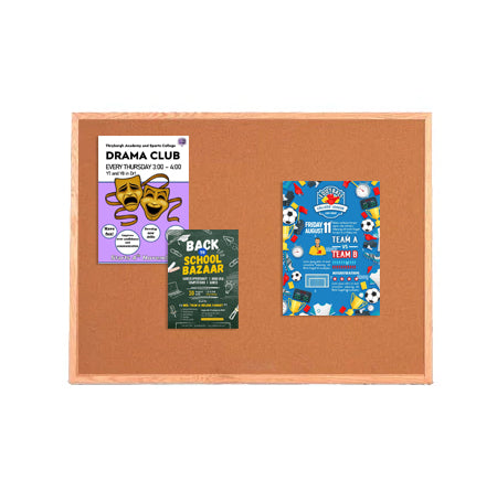 Value Line Open Face with Wood Framed Cork Bulletin Board (Open Face with Hardwood Trim)