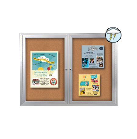 SwingCase 84 x 30 Outdoor Enclosed Bulletin Boards 2 DOOR