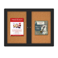 Indoor Enclosed Bulletin Boards 40 x 40 with Rounded Corners (2 DOORS)
