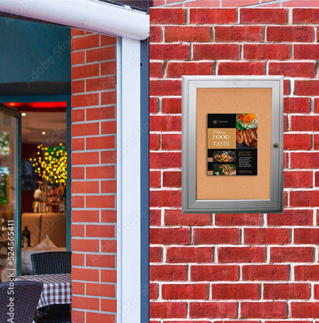 19 x 31 Outdoor Enclosed Bulletin Board + Sleek Radius Edge Corners ...