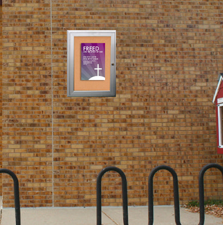 36 x 36 Outdoor Enclosed Bulletin Board + Sleek Radius Edge Corners ...