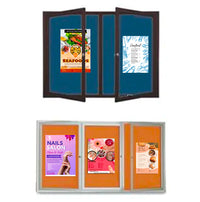 Enclosed Outdoor Bulletin Boards with Radius Edge | 2-3 Doors Wall Mount "SwingCase" 35+ Sizes