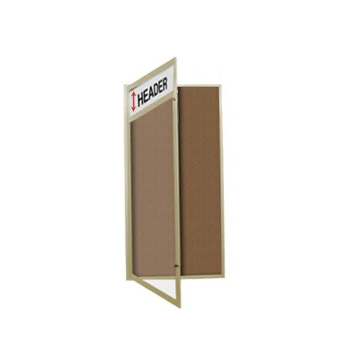 Extra Large Outdoor Enclosed Bulletin Board 24 x 48 Swing Cases with Header and Lights (Radius Edge)
