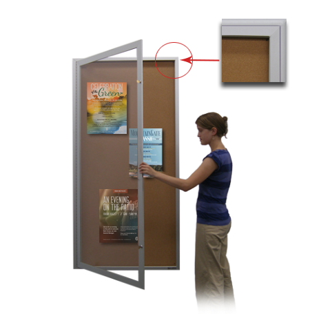 Extra Large Indoor 24 x 96 Enclosed Bulletin Board Swing Cases (Radius ...