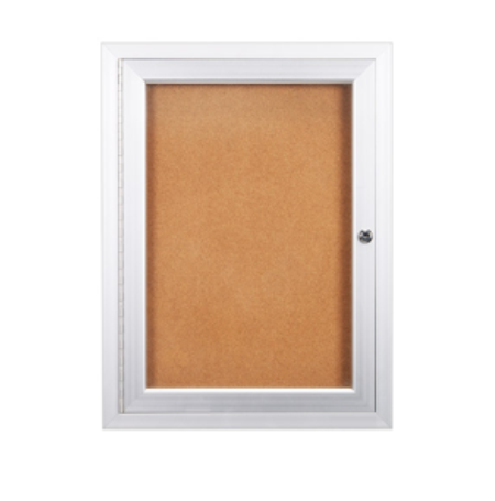 36x48 Indoor Bulletin Board with LED Light - One Door XL Metal Cabinet ...