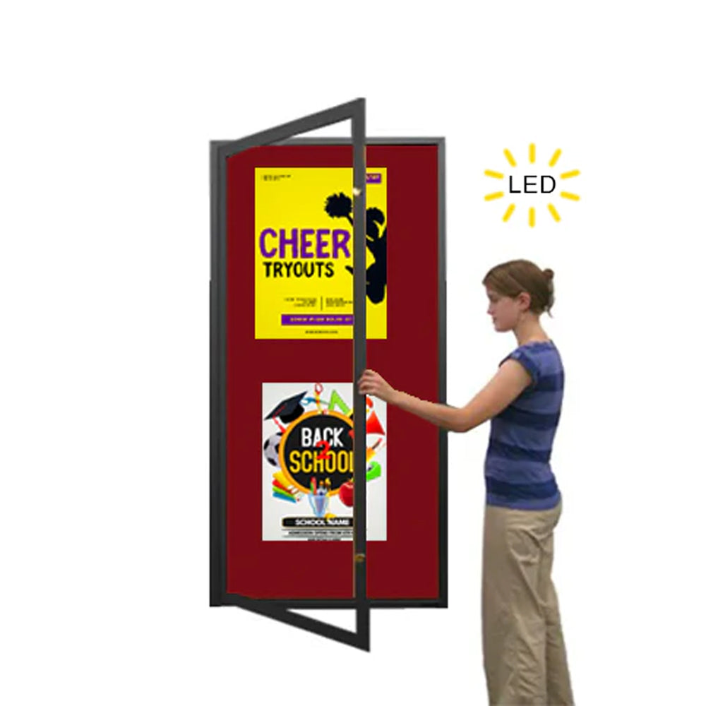 36 x 48 Extra Large Indoor Enclosed Bulletin Boards w Light. "Swing ...