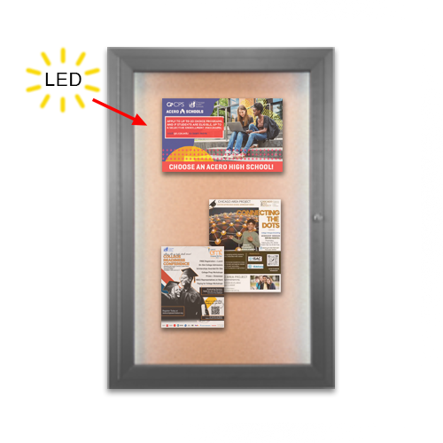 SwingCase 27x39 Enclosed Outdoor Poster Case with LED Lights (Single Door)