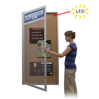 24" x 84" Extra Large Outdoor Enclosed Poster Swing Cases with Header and LED Lights