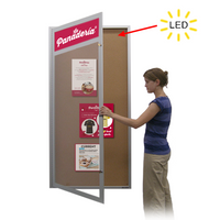 Extra Large Outdoor Enclosed Poster Cases with Header and Light 24 x 96 (Single Door)