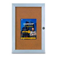 Super Slim Elevator Enclosed Cork Boards 1.25 Inch Deep | Locking Display Cases in 7 Sizes