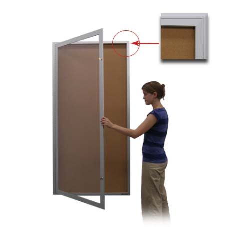 Extra Large Indoor 24 x 48 Enclosed Bulletin Board Swing Cases (Radius ...