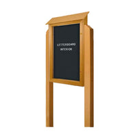 Free Standing 24x36 Single Door Outdoor Letter Board Message Center with Posts - Left Hinged