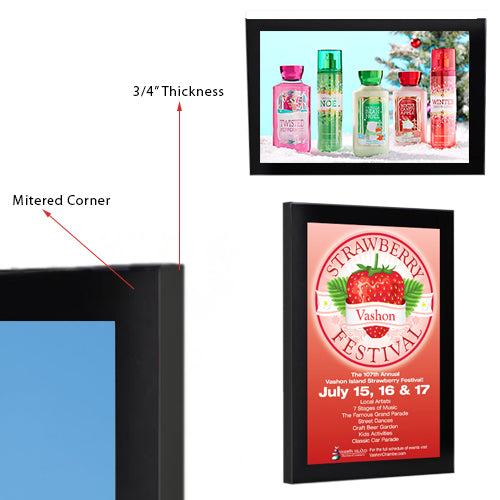 24 x 36 LED Light Box with Magnetized Acrylic Face can Mount in Portrait or Landscape Position.