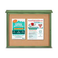 30x30 Outdoor Message Center with Cork Board Wall Mounted - LEFT Hinged