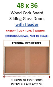 48x36 Indoor Information Board Message Centers w Tempered Glass Doors 