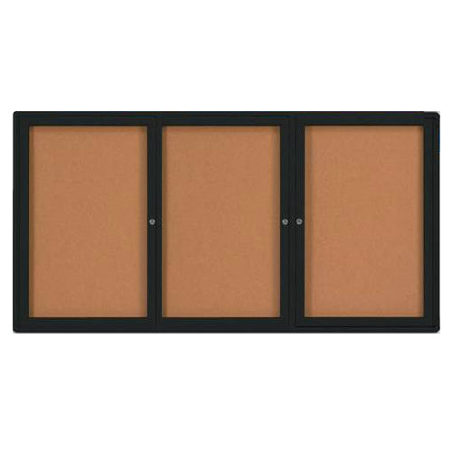 84x48 Enclosed Outdoor Bulletin Boards with Radius Edge (3 DOORS)