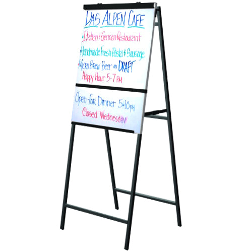 A-FRAME DRY ERASE EASEL DISPLAYS WITH WHITE MAGNETIC STEEL BOARD (RIGID LEG POSTS)