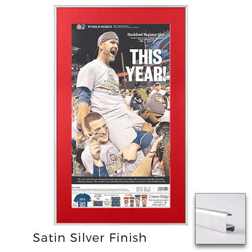 Chicago Cubs 2016 World Series Champions Newspaper Frames | Metal Display Frame with Beveled Matboard