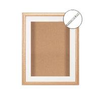 Oak Wood Frame Shadowbox 2" Deep SwingFrames + Cork Board + Interior Lighting