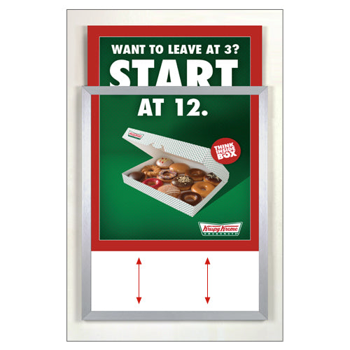TOP LOADER SIGN FRAME 11" x 17" WITH 1" WIDE MAT BOARD (SHOWN IN SILVER WITH RED MAT BOARD)