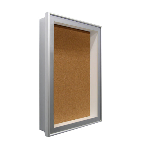 SwingFrame Designer Metal Framed 1-inch Deep Shadow Box Interior Cabinet with Cork Board 10+ Sizes
