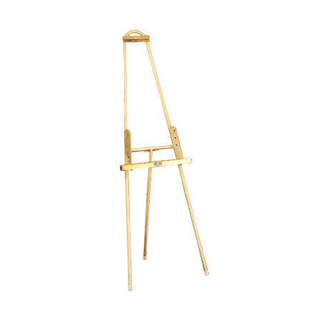 Ultra Luxury, Solid Brushed Brass Easel Stand | 24" Wide x 66.5" High x 20" Deep with Adjustable Ledge