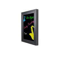 SwingCase Indoor Dry Erase Black Melamine Markerboard with Interior Top Light | Enclosed Black Board Display Case 3 1/8" Deep