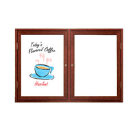 Indoor Enclosed Wood Framed Dry Erase Board with 2 and 3 Doors | White Porcelain on Steel Writing Marker Board