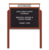 24x36 Free Standing Outdoor Message Center with Letter Board with Header