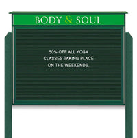 36x48 Free Standing Outdoor Message Center with Letter Board with Header