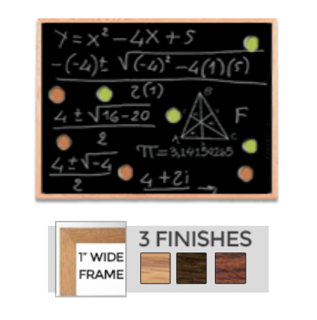 Wood Frame 22x28 Magnetic Black Wet Erase Marker Board with Porcelain on Steel Writing Surface and No Ghosting