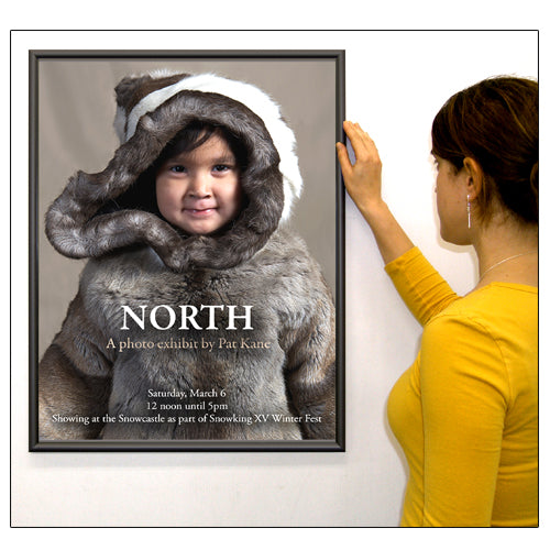 8 x 10 POSTER DISPLAYS WITH .060 WIDE FRAME PROFILE (SHOWN in BLACK)