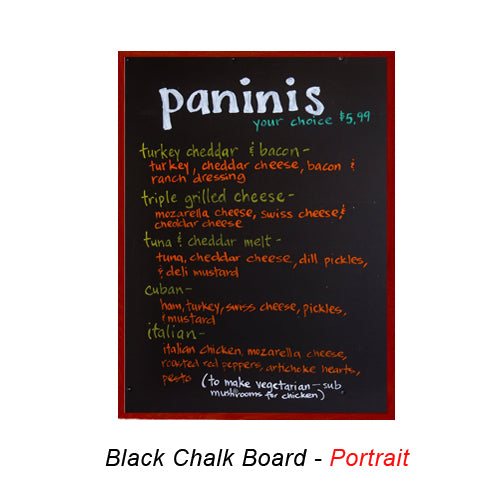 24x60 MAGNETIC BLACK CHALK BOARD with PORCELAIN ON STEEL SURFACE (SHOWN IN PORTRAIT ORIENTATION)